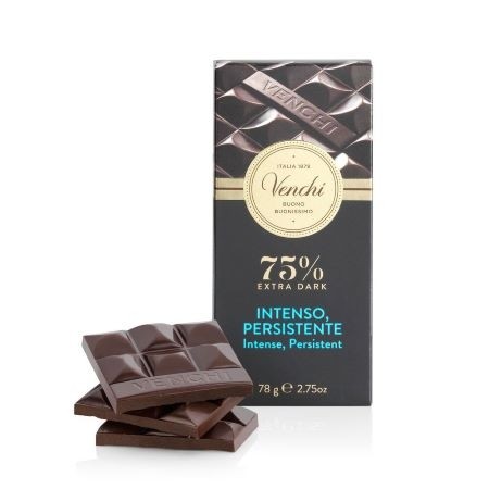 Venchi Intenso Persistente 75% Extra Dark Chocolate Bar - 78g – Chocosphere