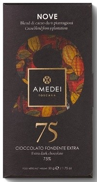 Amedei Nove 9 Plantation Blend 75% Dark Chocolate Bar - 50 g 5360