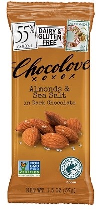 Chocolove Almonds & Sea Salt in 55% Dark Chocolate Mini-Bar - 37g