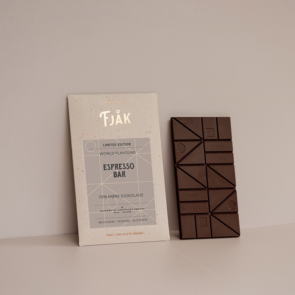 Espresso 70% Cacao Dark Chocolate Bar - 60g