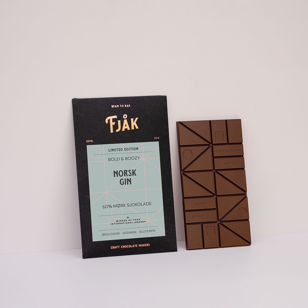 Norwegian Gin 60% Cacao Dark Chocolate Bar - 60g