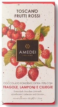 Amedei Toscano Frutti Rossi 70% Dark Chocolate & Berries Bar - 50 g 5390