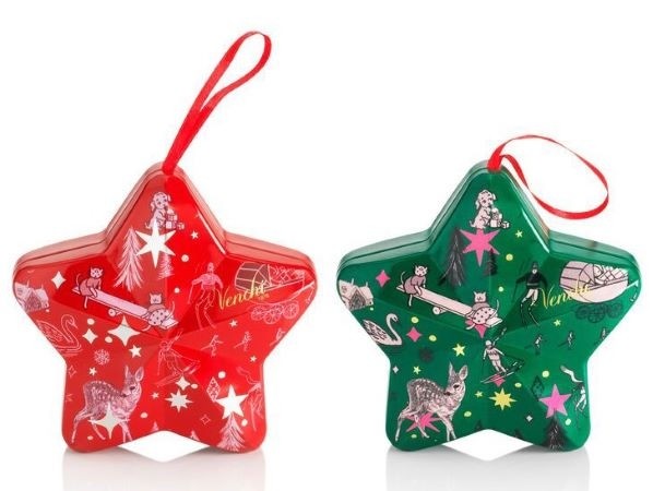 Anna Higgie Holiday Green or Red Star Tin 3 piece - 37g