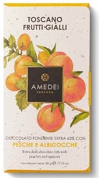 Amedei Toscano Frutti Gialli 63% Dark Chocolate with Peach & Apricot Bar - 50 g 55382