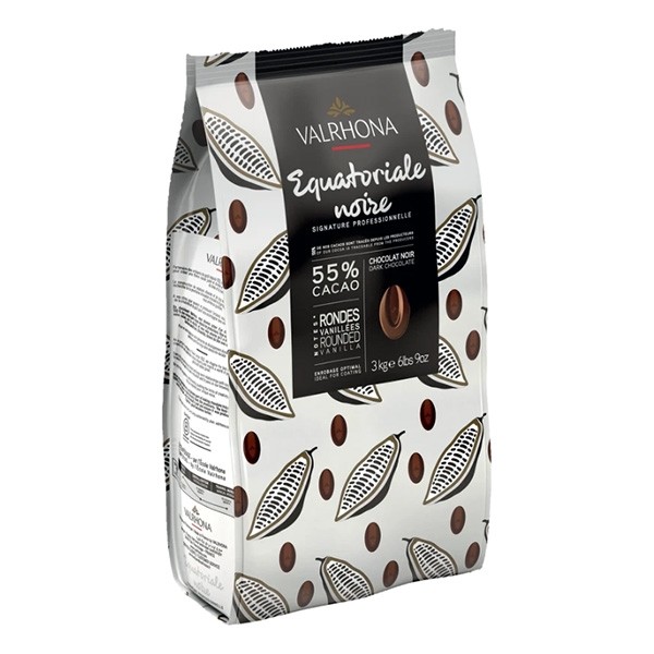 Valrhona Équatoriale Noir Les Feves 55% Dark Chocolate Couverture Discs - 3kg 4661