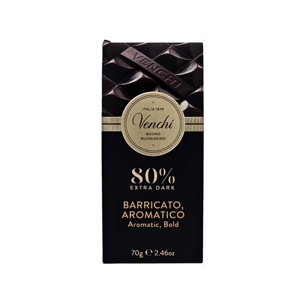 Venchi Barricato Aromatico 80% Dark Chocolate Bar - 70g 116685