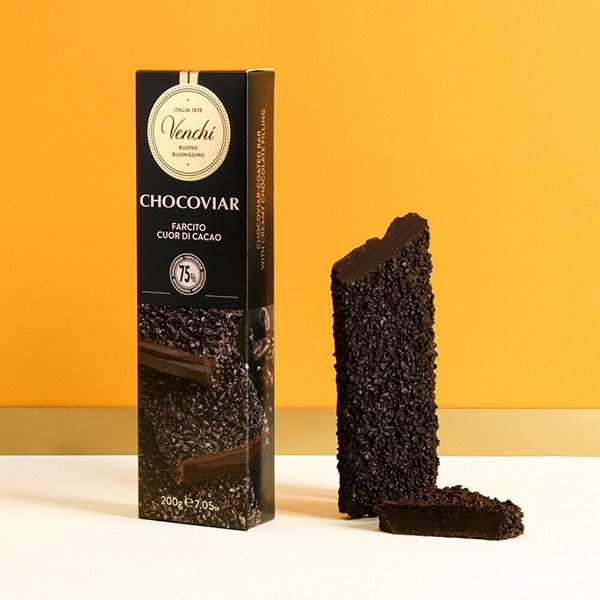 Venchi Dark Chocoviar 75% Dark Chocolate Soft Bar - 200 g 105147