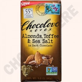 Chocolove Chocolove Almonds, Toffee & Sea Salt 55% Dark Chocolate Bar - 90g