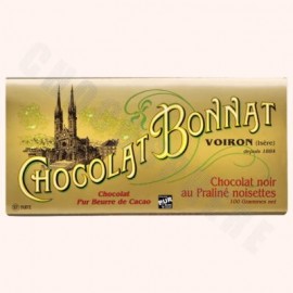 Bonnat Dark Chocolate Hazelnut Praline Bar 100g