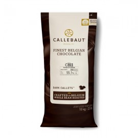 Callebaut Callebaut C811NV Natural Vanilla 52% Semi-Sweet Dark Chocolate Callets - 10kg C811NV-595