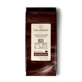 Callebaut Callebaut Formula 811 Medium Fluidity 54% Dark Chocolate Callets - 10 kg 811NV-595