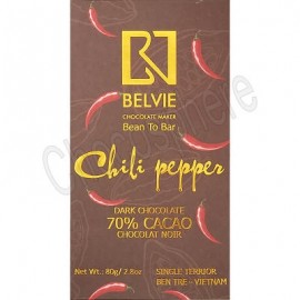 Belvie Chili Pepper 70% Cacao Chocolate Bar - 80g