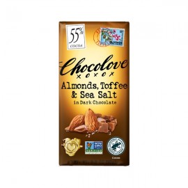 Chocolove Chocolove Almonds, Toffee & Sea Salt 55% Dark Chocolate Bar - 90g