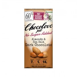 Chocolove Chocolove XO Almonds & Sea Salt No Sugar 60% Dark Chocolate Bar - 90g