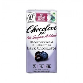 Chocolove Chocolove XO Elderberries & Blueberries in No Sugar 60% Dark Chocolate Bar - 90g