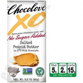Chocolove Salted Peanut Butter in Milk Chocolate No-Sugar-Added Bar 3.2oz