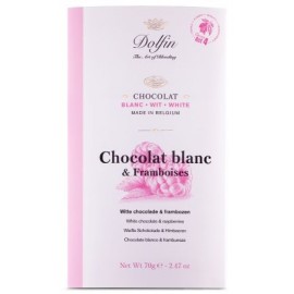 Dolfin 28% White Chocolate with Crunchy Raspberries Bar - 70g