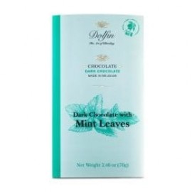 Dolfin Feuilles de Menthe 60% Dark Chocolate with Mint Leaves Bar - 70g