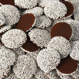 Guittard Guittard Nonpareils Dark Chocolate Discs with White Sprinkles Bag - 1kg 9662 C20 9662C20