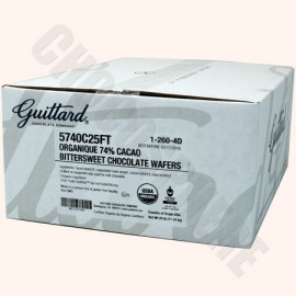 Guittard Guittard Organic 74% Extra Dark Chocolate Wafers Box - 25lb 5740 C25FT 5740C25FT