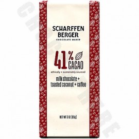Scharffen Berger Milk Chocolate Bar 41% with Toasted Coconut & Coffee