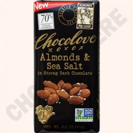 Chocolove Chocolove Almonds & Sea Salt in Strong 70% Dark Chocolate Bar - 90g